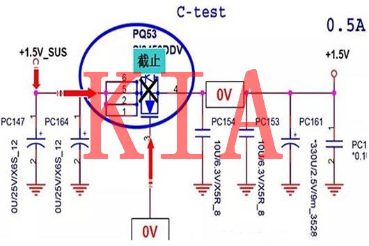 MOS管d、s反接，電源反接