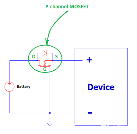 PMOS設(shè)計(jì)反向電壓保護(hù)電路、原理-KIA MOS管