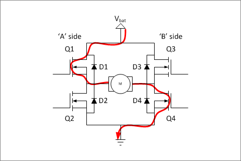 H橋電路工作分析-H橋電路驅動電機-KIA MOS管