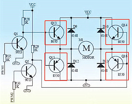 H橋驅動直流電機電路及工作效率計算-KIA MOS管