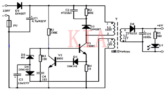 12v開關電源電路圖,原理,維修詳解-KIA MOS管
