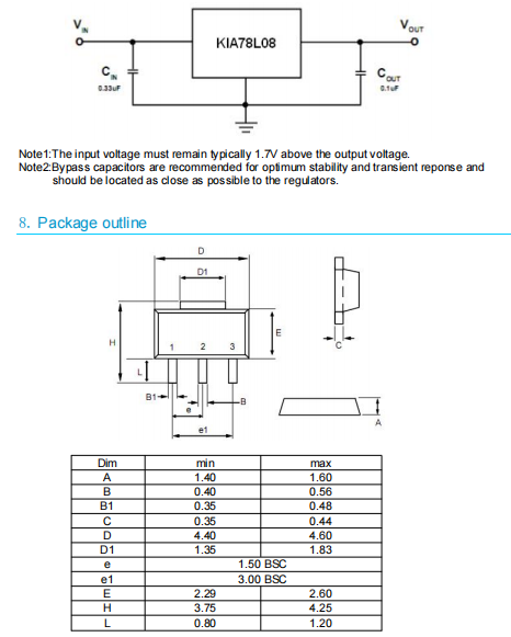 78l08三端穩壓管,78l08參數引腳圖