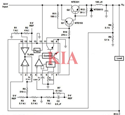 tl494逆變器電路圖,tl494開關電源電路-KIA MOS管