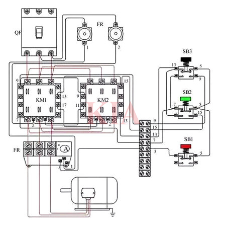 電機正反轉控制接線圖,接線方法分享-KIA MOS管