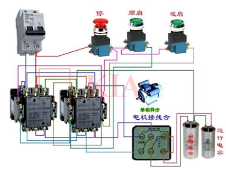 220v電機正反轉,接線